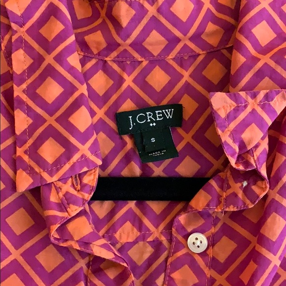 J. Crew Pink and Orange Popover Top - Picture 2 of 4